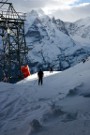 Skiers Taking On Inferno Run From Top Of Schilthorn
